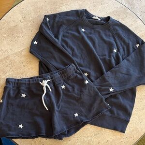 Leallo navy Stars sweatshirt set
